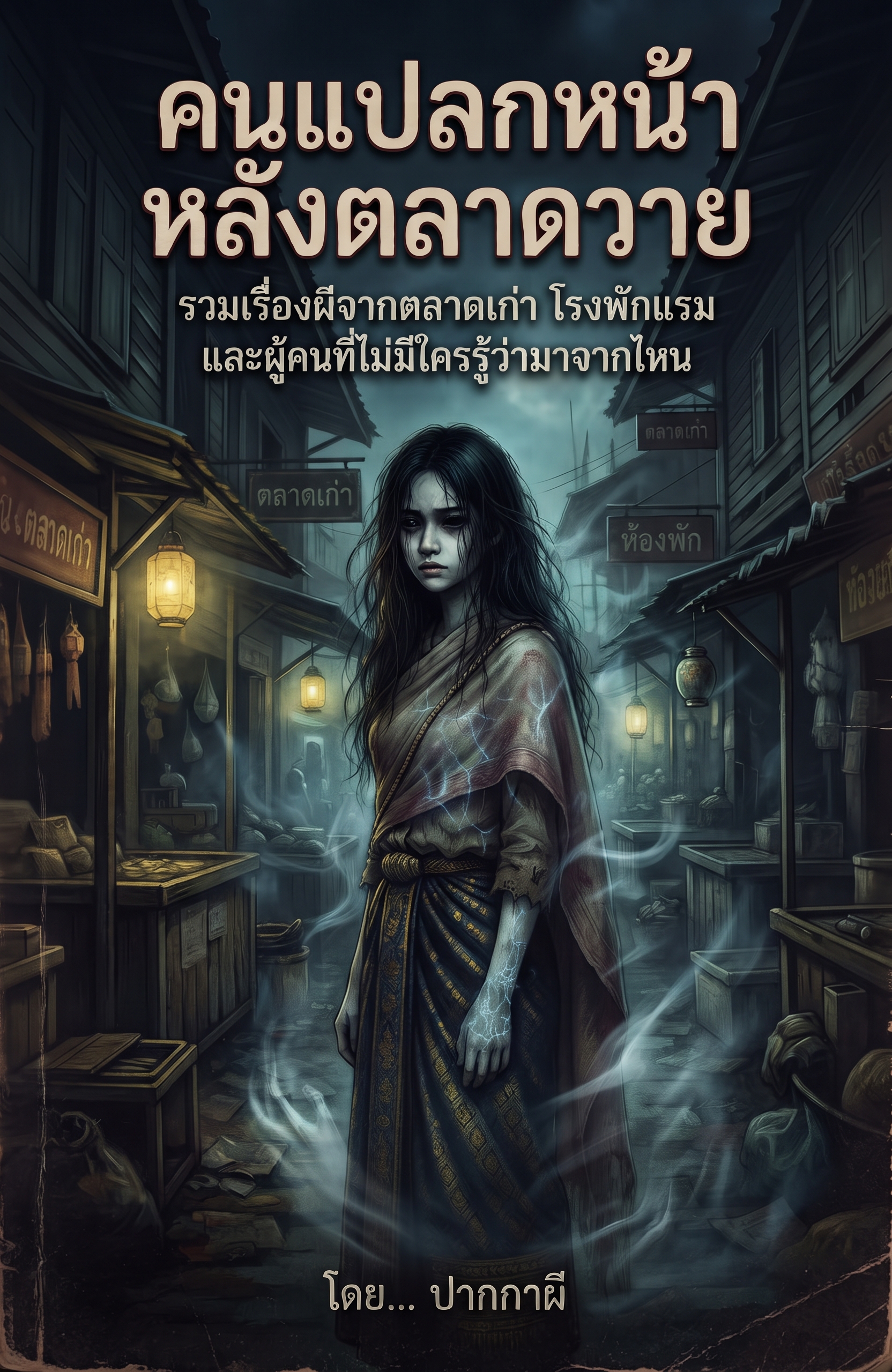 ปกหนังสือ คนแปลกหน้าหลังตลาดวาย