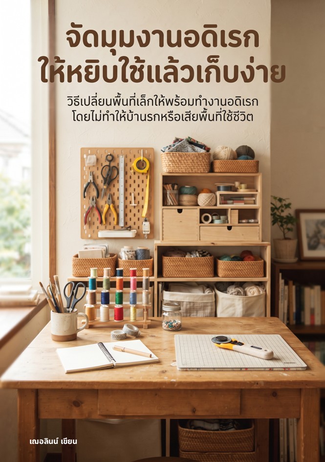 ปกหนังสือ จัดมุมงานอดิเรกให้หยิบใช้แล้วเก็บง่าย